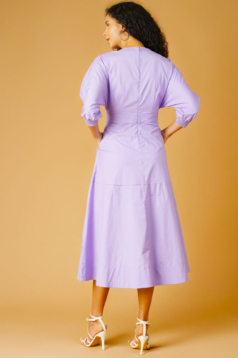 Poplin Lavender Midi Dress