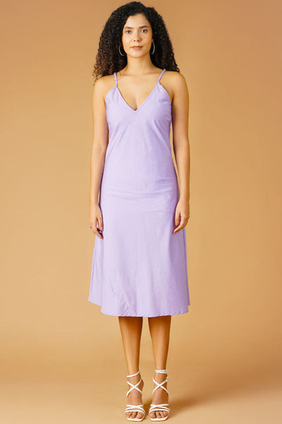 Poplin Lavender Midi Dress