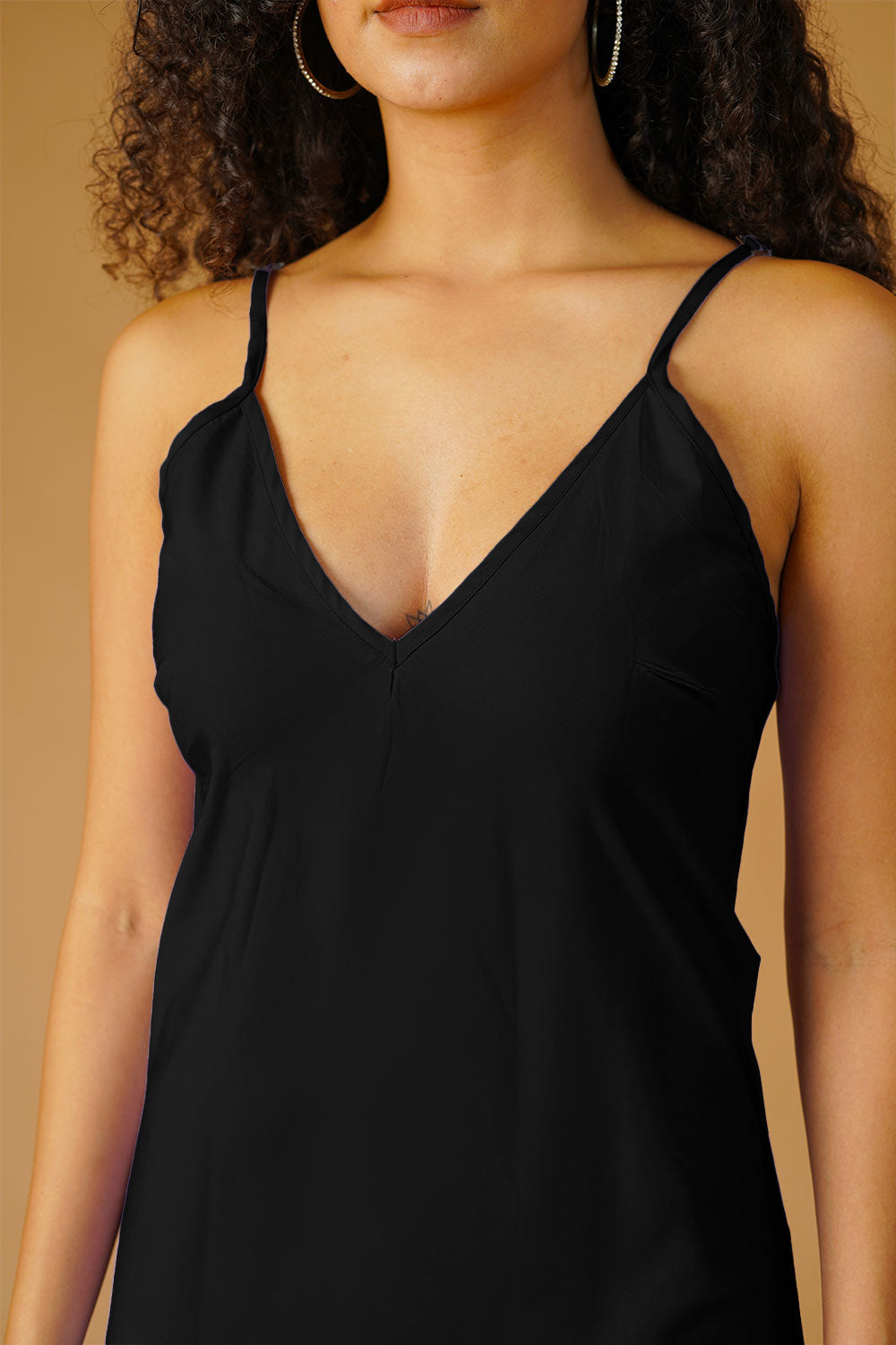 Black Poplin Midi Dress