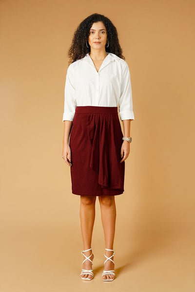 Maroon Jersey Skirt