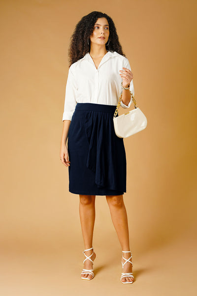 Navy Jersey Skirt