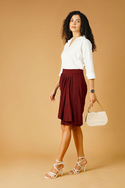 Maroon Jersey Skirt