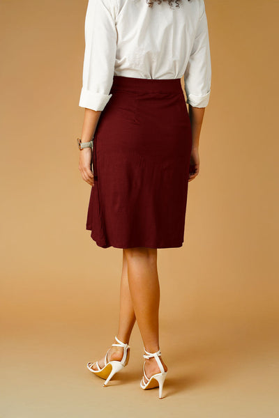 Maroon Jersey Skirt