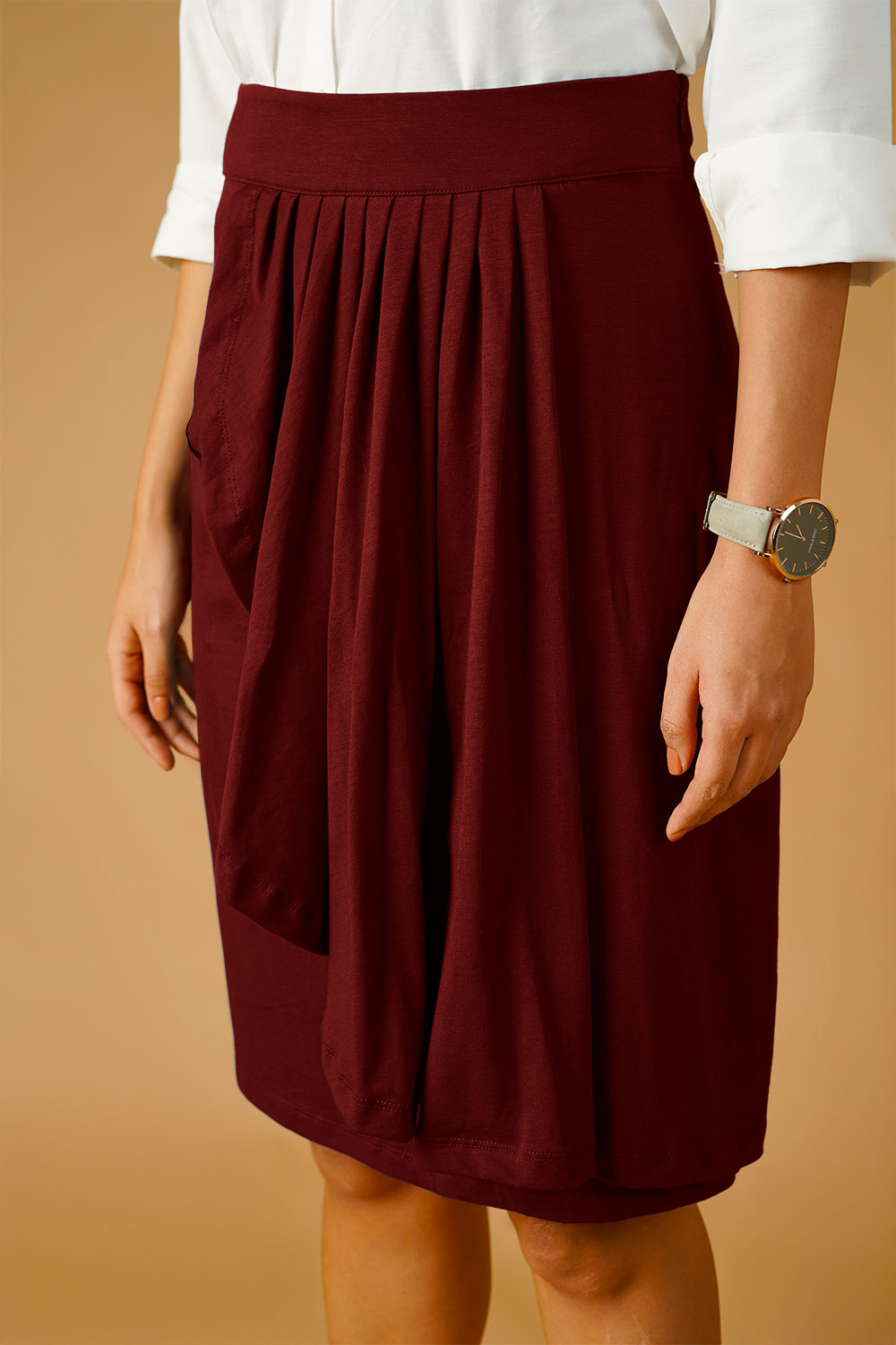 Maroon Jersey Skirt