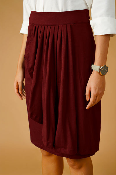 Maroon Jersey Skirt