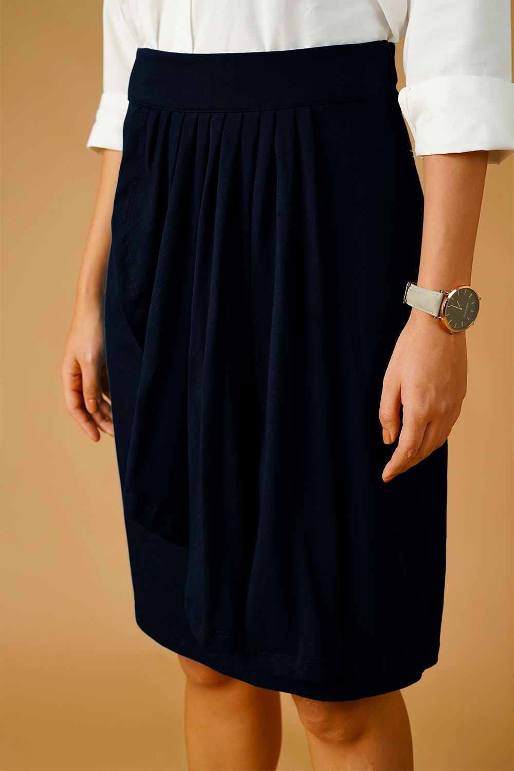 Navy Jersey Skirt