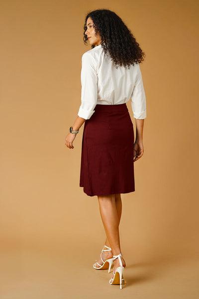 Maroon Jersey Skirt