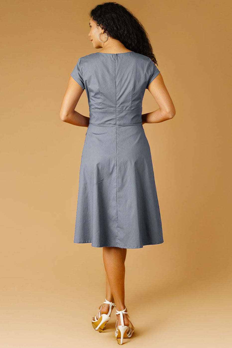 Poplin Grey Midi Dress