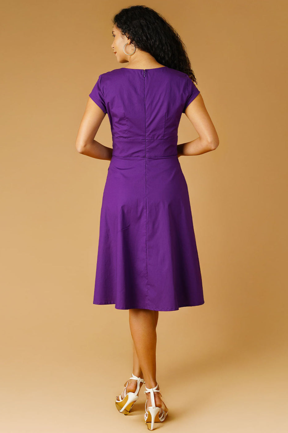 Poplin Purple Midi Dress