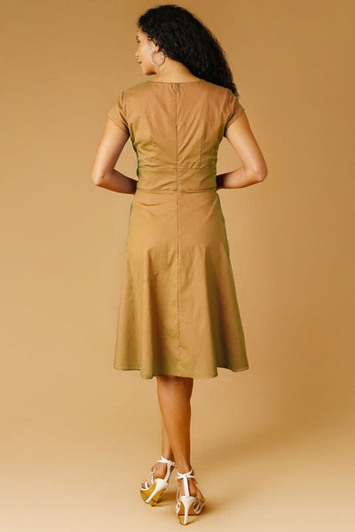 Poplin Beige Midi Dress