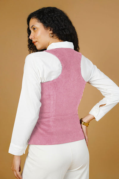 Corduroy Cotton Pink Waistcoat