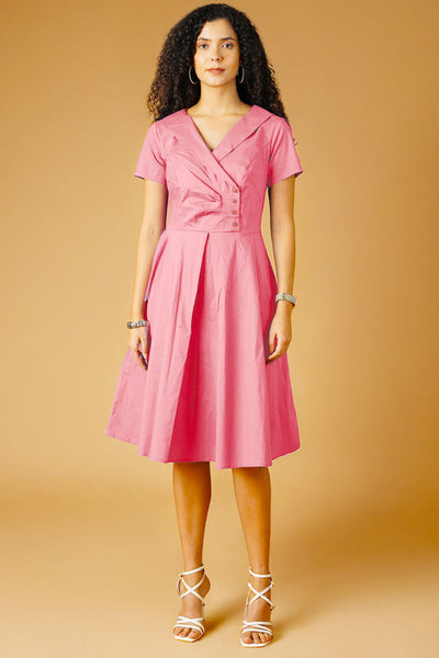 Poplin Pink Midi Dress