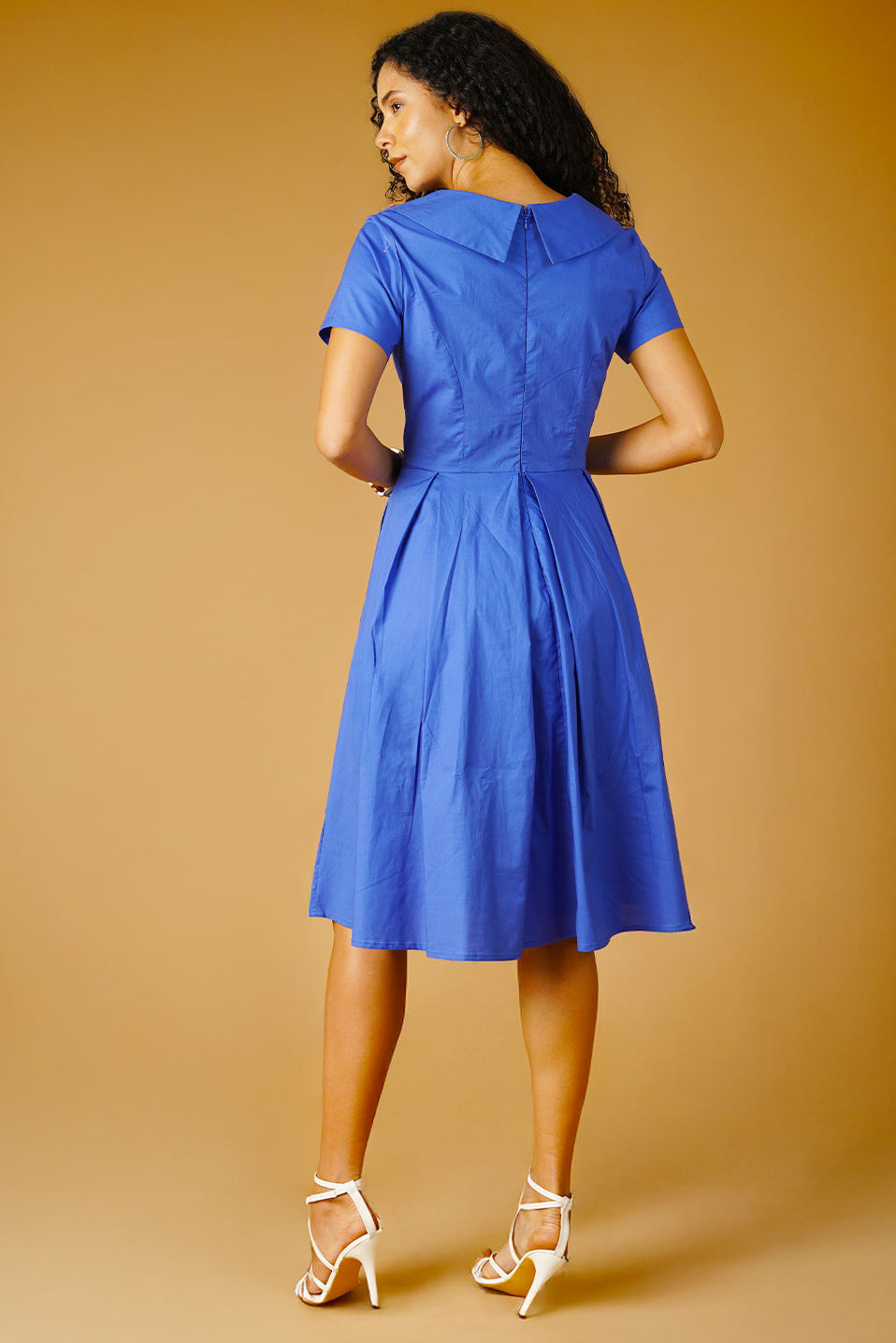 Poplin Blue Midi Dress