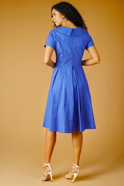 Poplin Blue Midi Dress