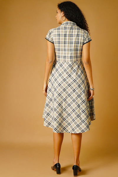 Premium Cotton Beige Midi Dress