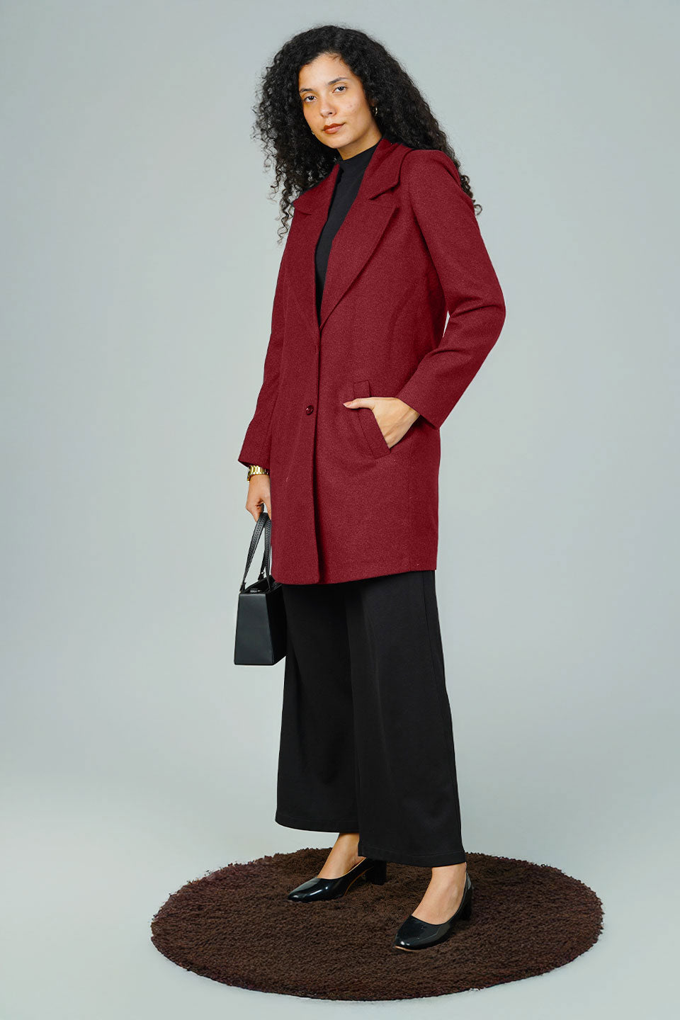 Tweed Maroon Blazer