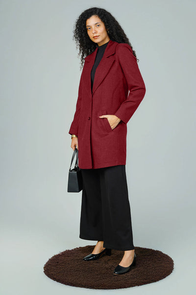 Tweed Maroon Blazer