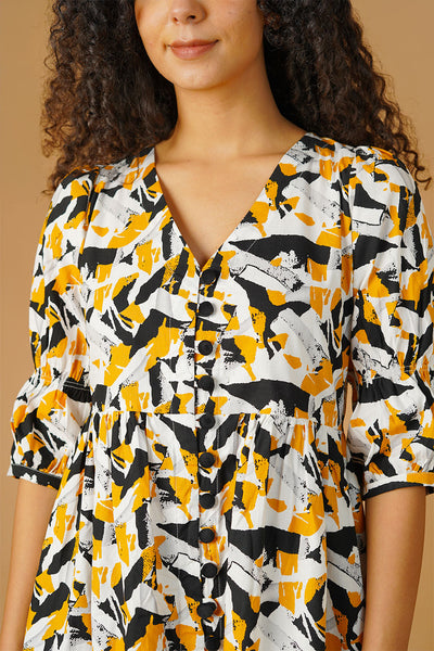 Premium Cotton Yellow Midi Dress