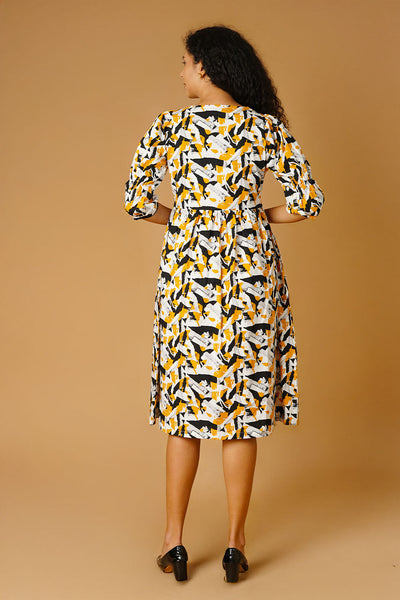 Premium Cotton Yellow Midi Dress