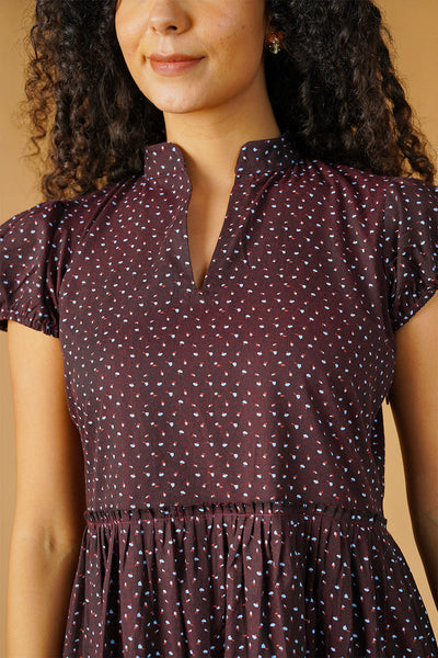 Premium Cotton Maroon Midi Dress
