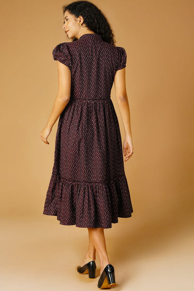 Premium Cotton Maroon Midi Dress