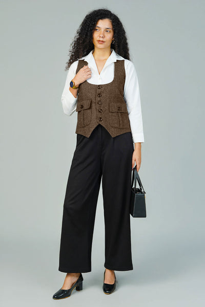 Tweedwool Brown Waistcoat