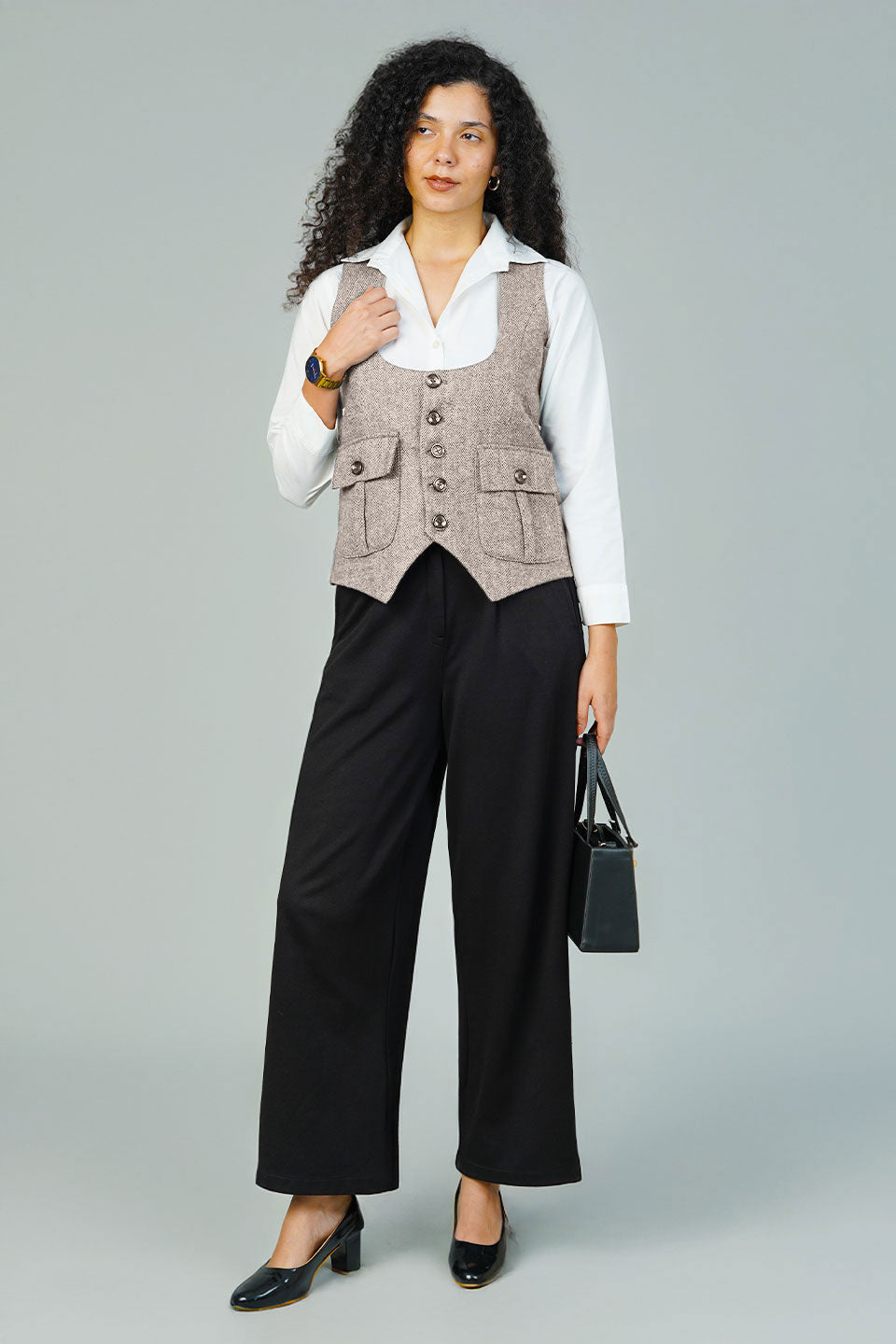 Tweedwool Beige Waistcoat
