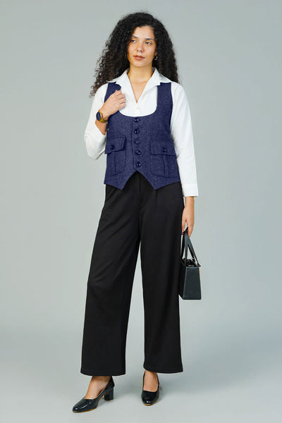 Tweedwool Blue Waistcoat