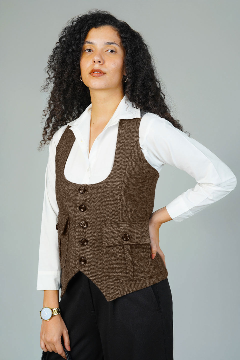 Tweedwool Brown Waistcoat