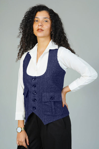 Tweedwool Blue Waistcoat