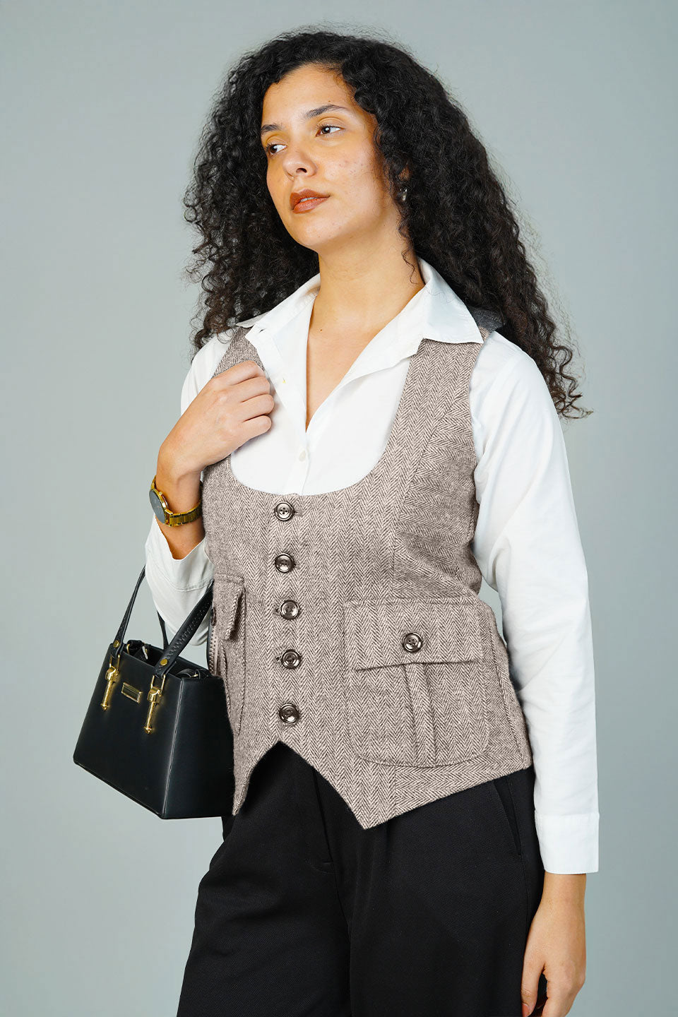 Tweedwool Beige Waistcoat