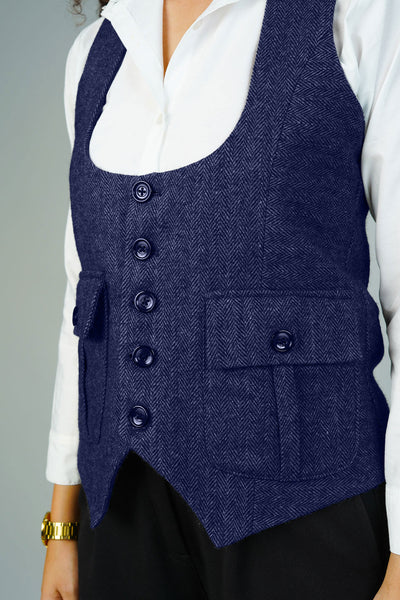 Tweedwool Blue Waistcoat