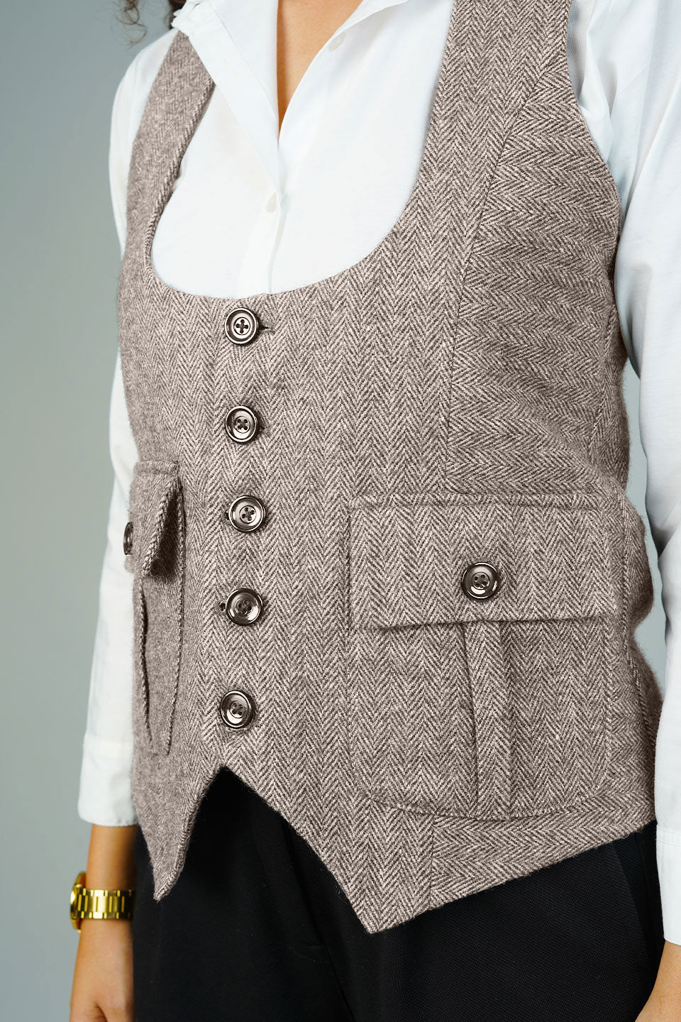 Tweedwool Beige Waistcoat