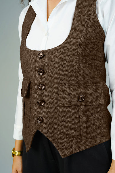 Tweedwool Brown Waistcoat