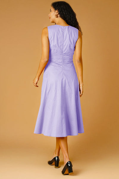 Lavender Poplin Midi Dress