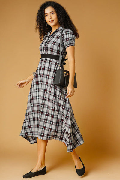 Premium Cotton Grey Midi Dress