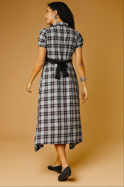 Premium Cotton Grey Midi Dress