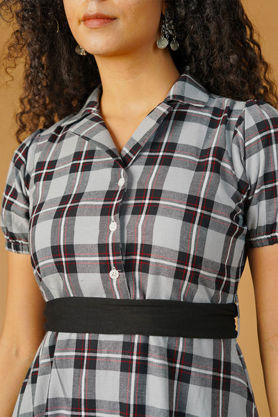 Premium Cotton Grey Midi Dress