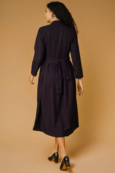 Premium Cotton Navy Midi Dress