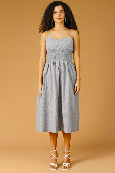 Premium Cotton White Midi Dress