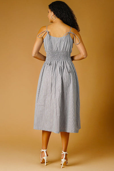 Premium Cotton White Midi Dress