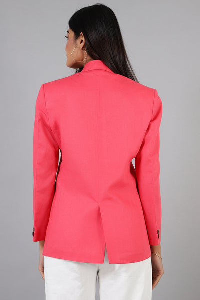 Cotton Linen Pink Blazer