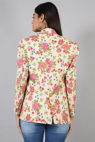 Cotton Linen Multicolored Blazer