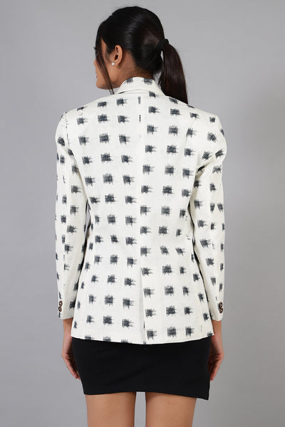 Cotton Linen White Blazer