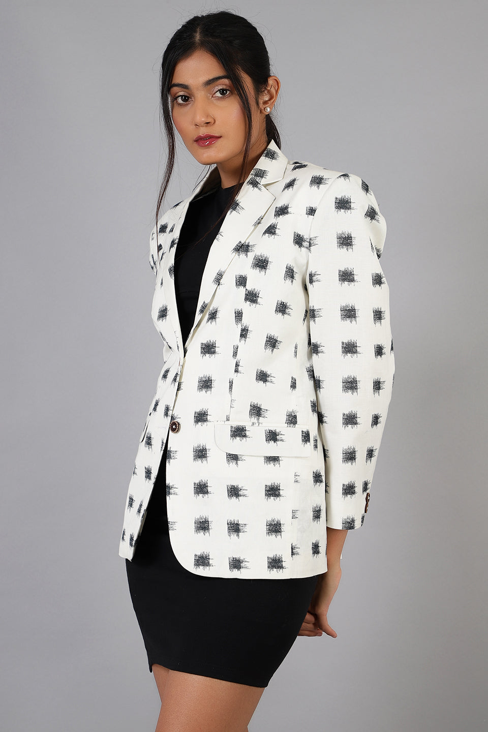 Cotton Linen White Blazer