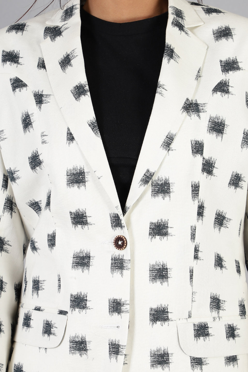 Cotton Linen White Blazer