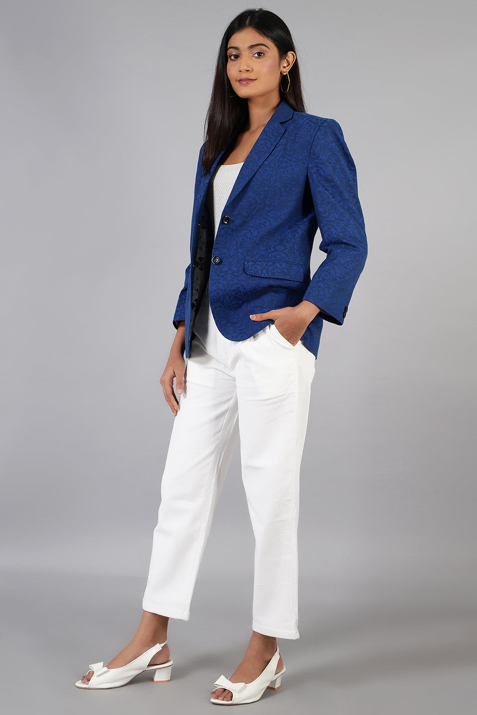 100% Cotton Blue Blazer