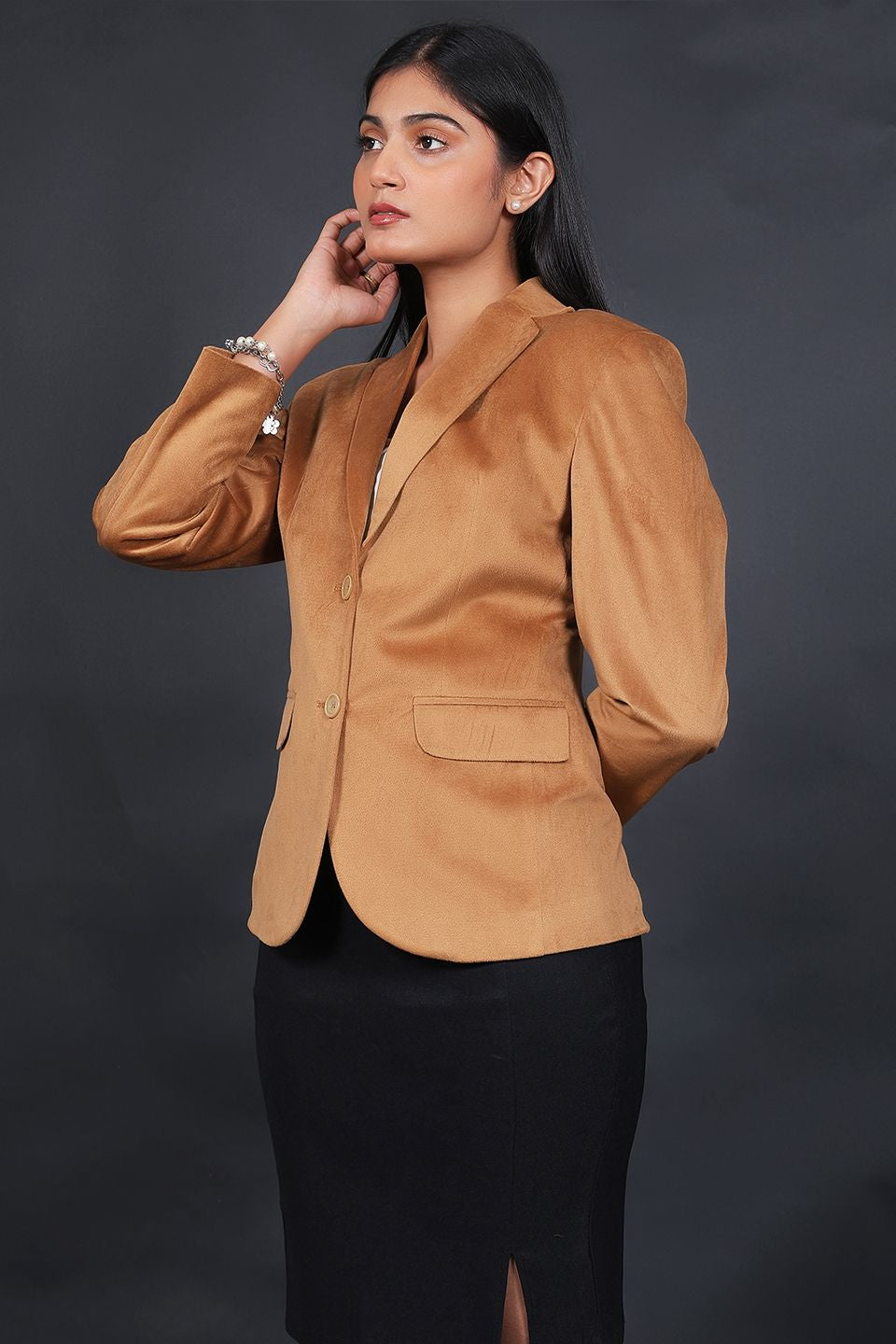 Cotton Velvet Gold 1 Blazer