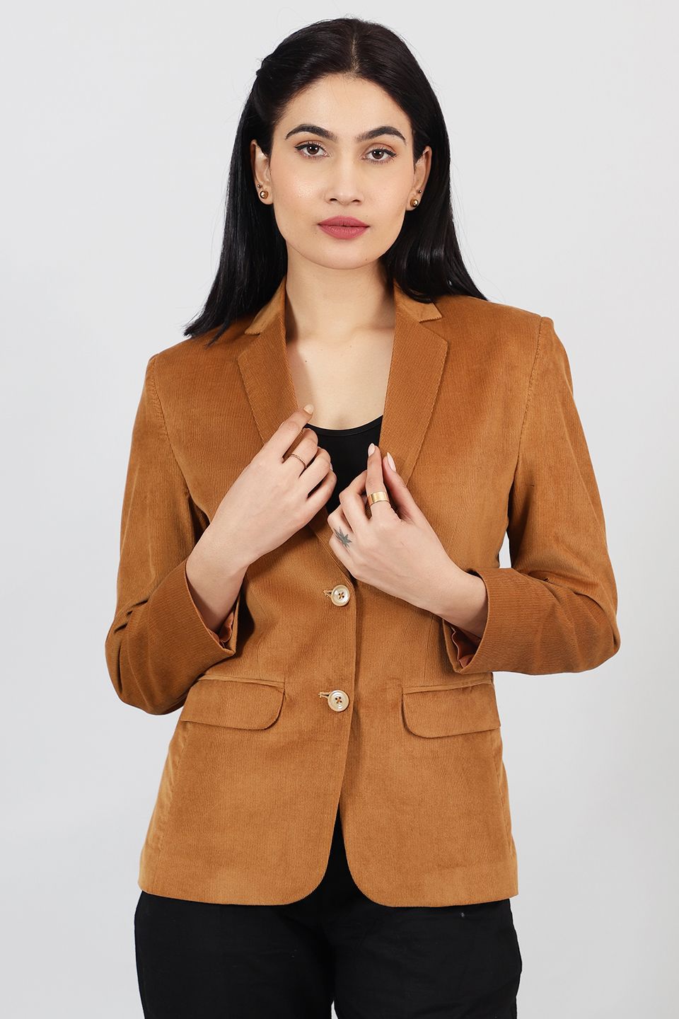 Corduroy Brown Cotton  Blazer