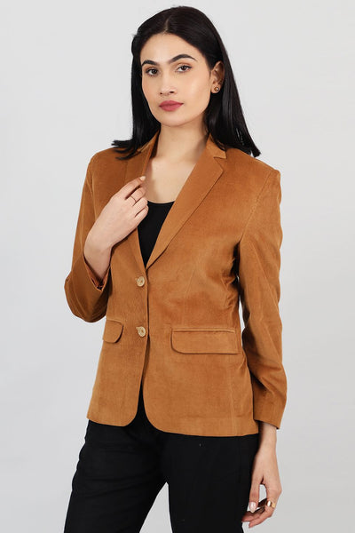 Corduroy Brown Cotton  Blazer